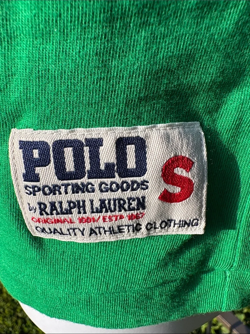 Polo Ralph Lauren Custom Slim Fit 1967 Athletic Dept Green Shirt Size Small